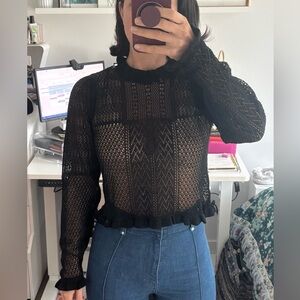 Zara Elegant Black Knit Top